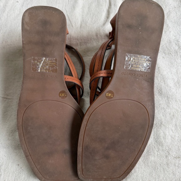 Vince Camuto Erendira Gladiator Sandals 7.5 Cognac Leather Boho Festival - Picture 7 of 14